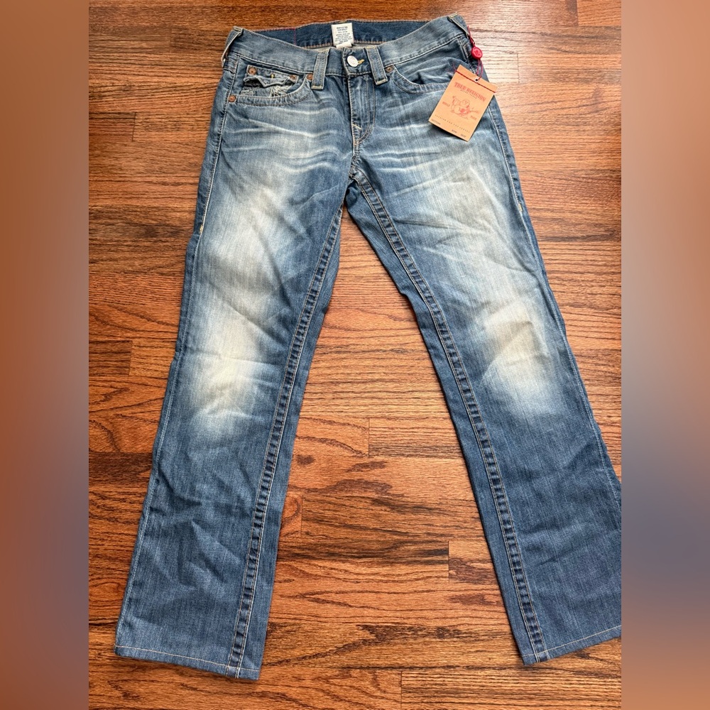 True Religion Faded Blue Bootcut Jeans